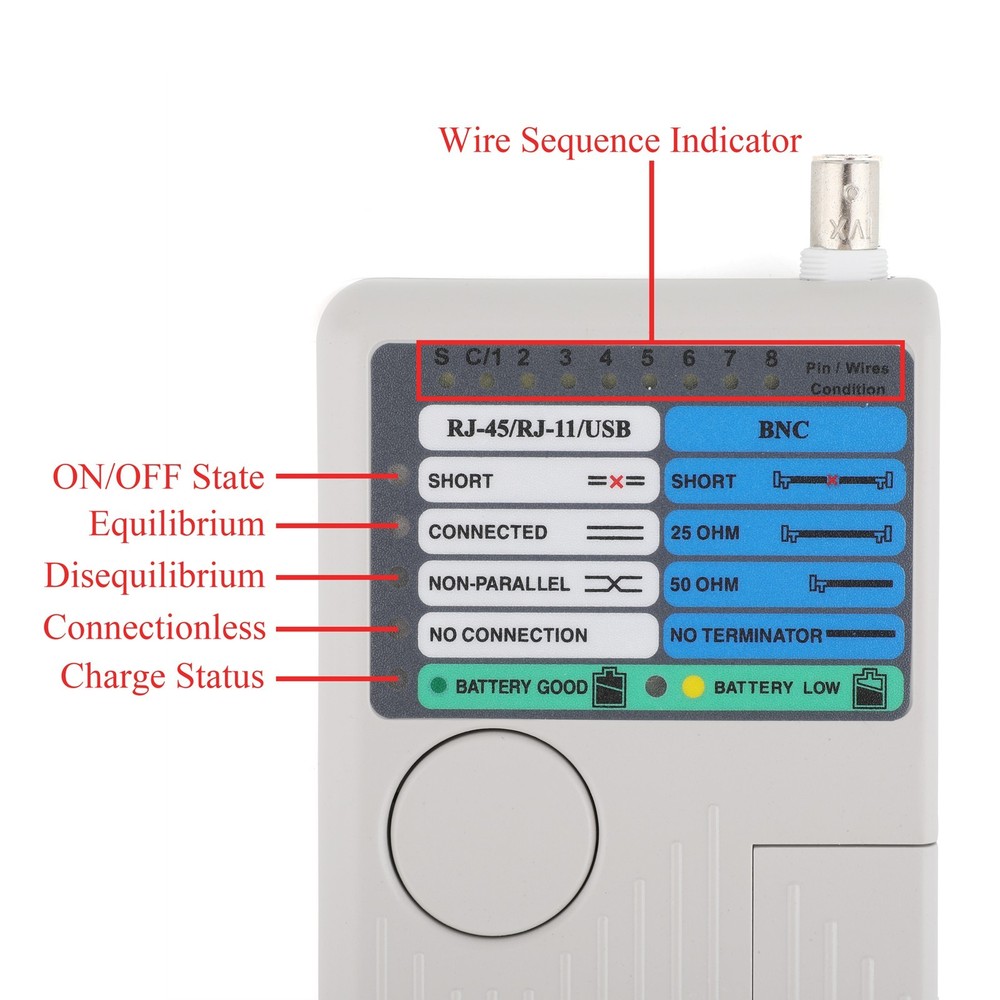 4 in 1 Multi-function Universal Network Cable Tester Test Tool for RJ11/RJ45/USB