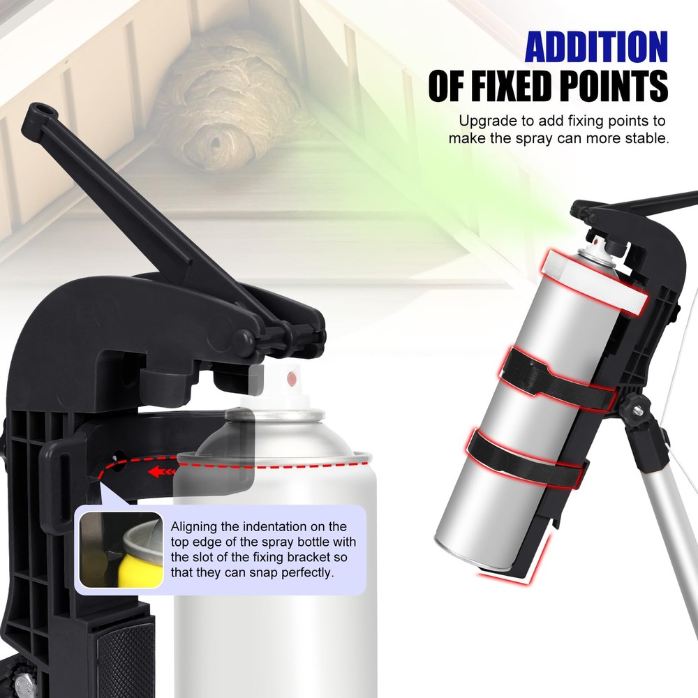 Upgraded Spray Can Extension Pole Adaptor, Adjustable Angle Sprayer black
