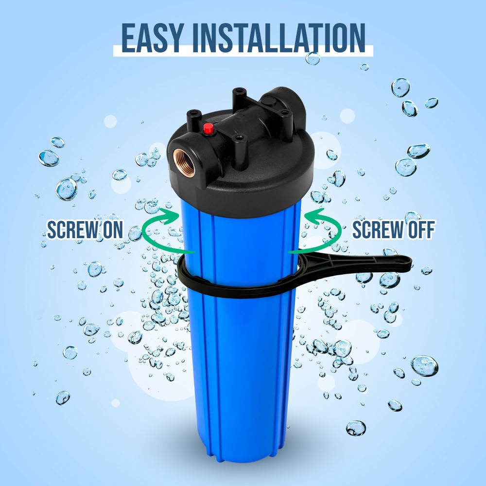 High Capacity Blue Whole House Water Filter System with Pleated Sediment Filter