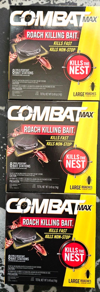 COMBAT Source Kill Max 0.49 oz. Large Roach Trays (8-Pack) 3 Pack
