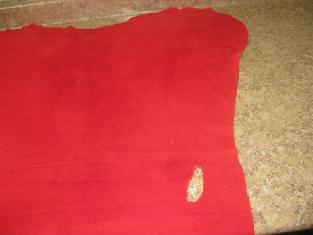 Red Suede Deer Leather #0006818 Row FF