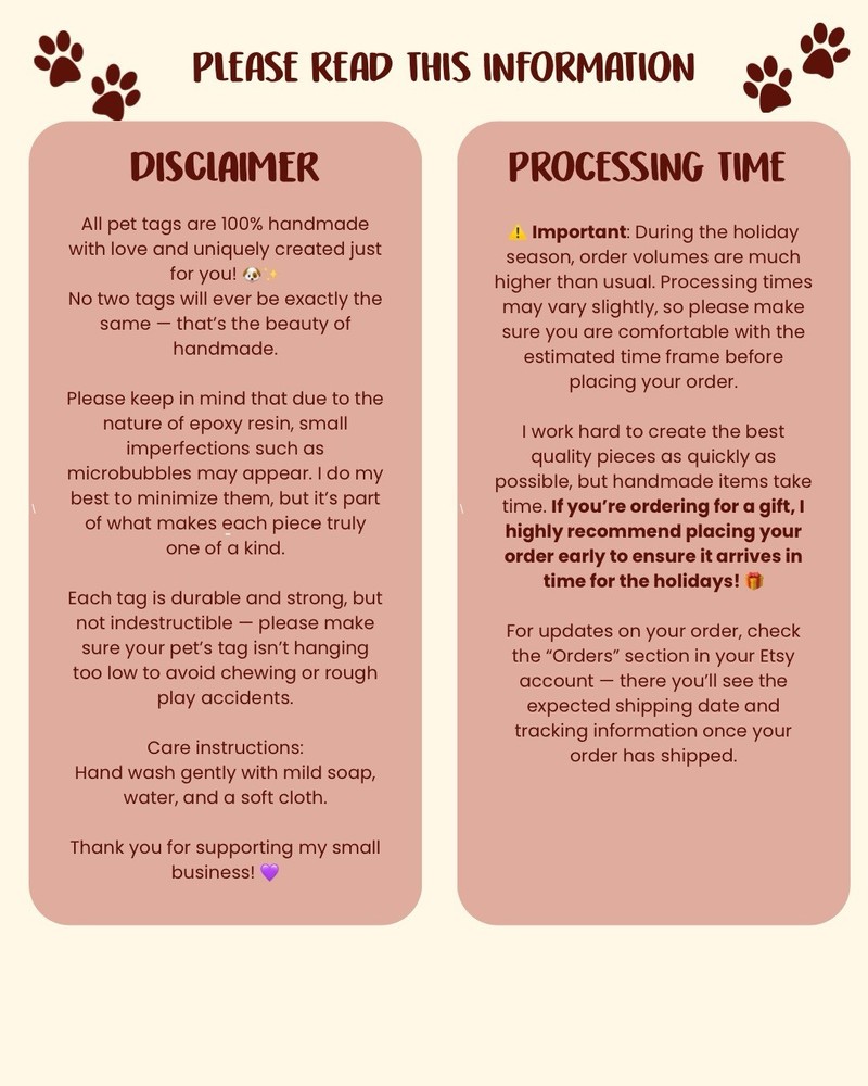 Resin Dog Tags, Custom Pet Tags, | Personalized Bone Shape | Handmade