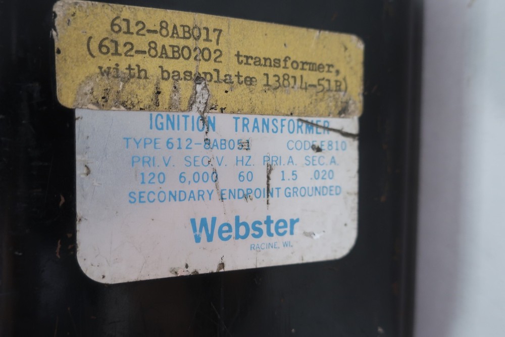 Webster 612-8AB051 Ignition Transformer 120v-ac
