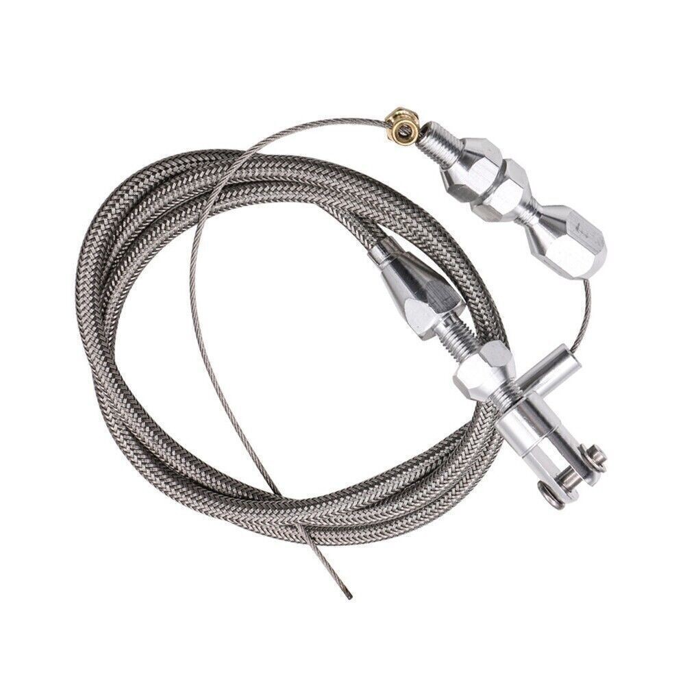 36" Length Adjustable Car Throttle Cable Accelerator Cable Replacement Silver E