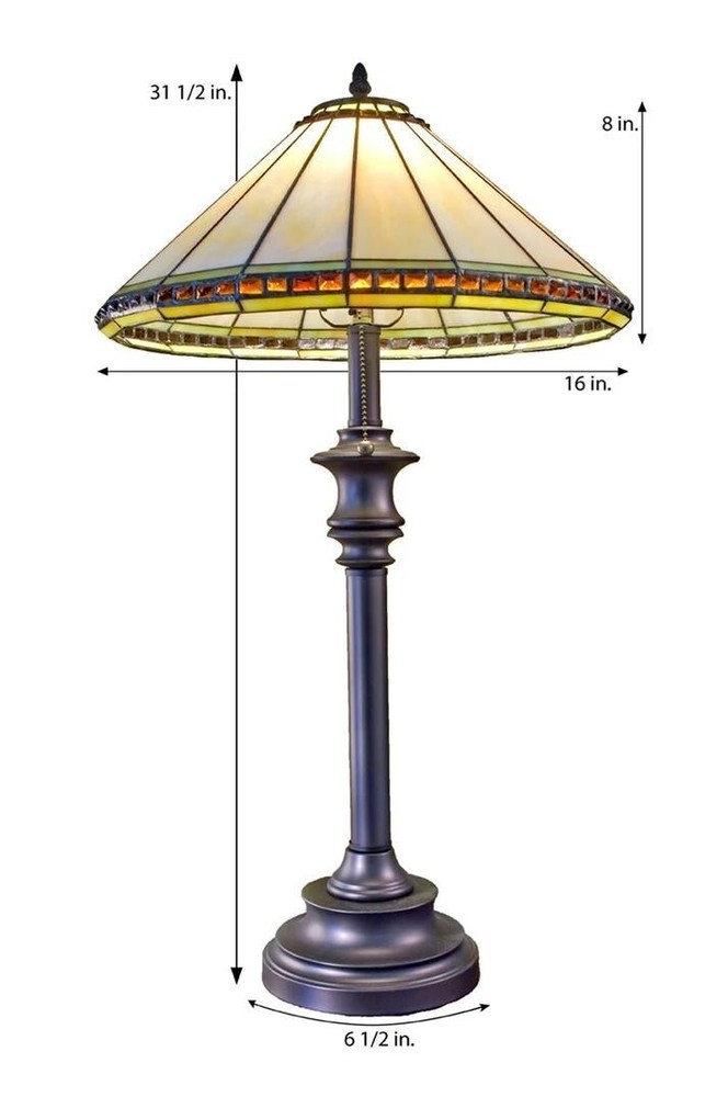 J Devlin Tiffany Table Lamp 32"