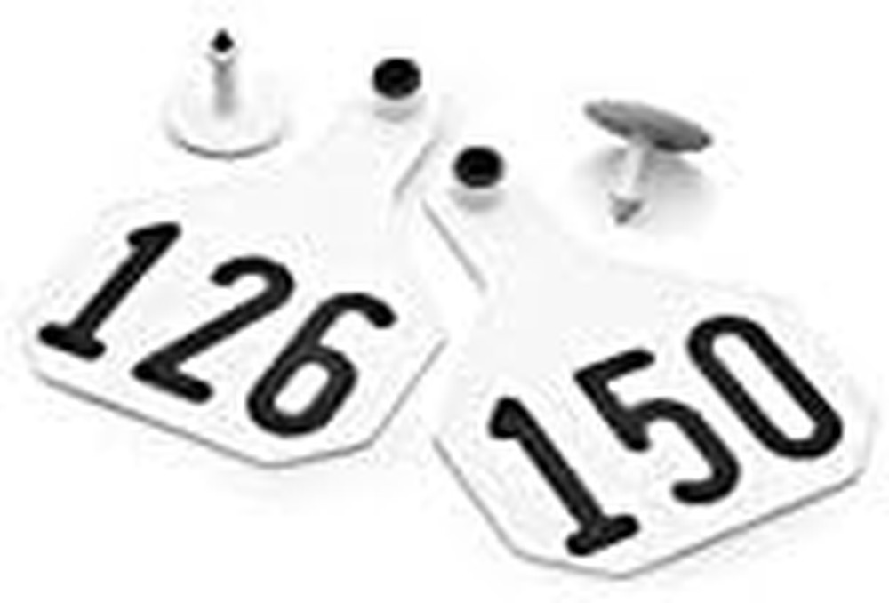 4 Star Large Cattle Ear Tags White Numbered 101-125