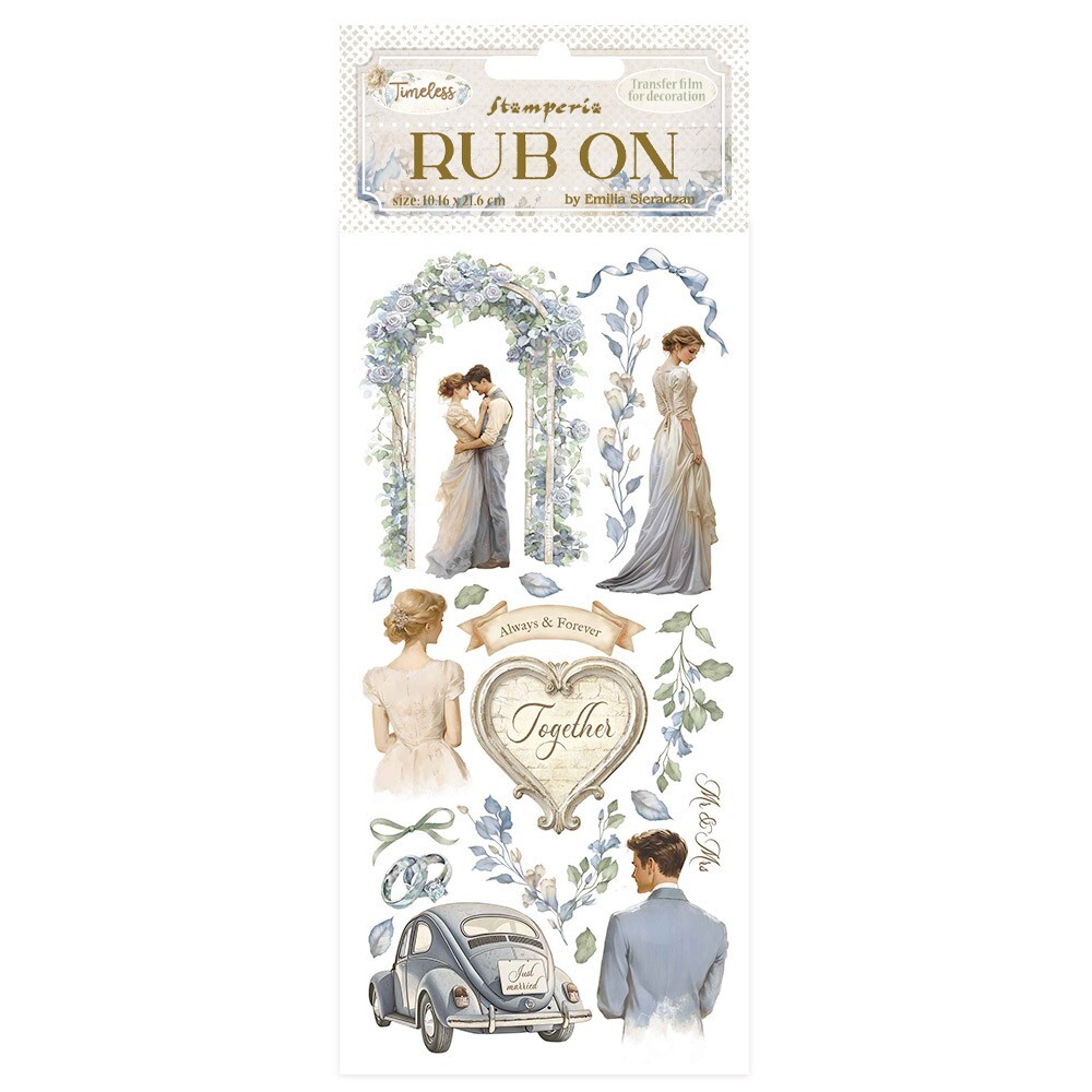 Stamperia - TIMELESS - WEDDING - RUB ON - 4" x 8.5"