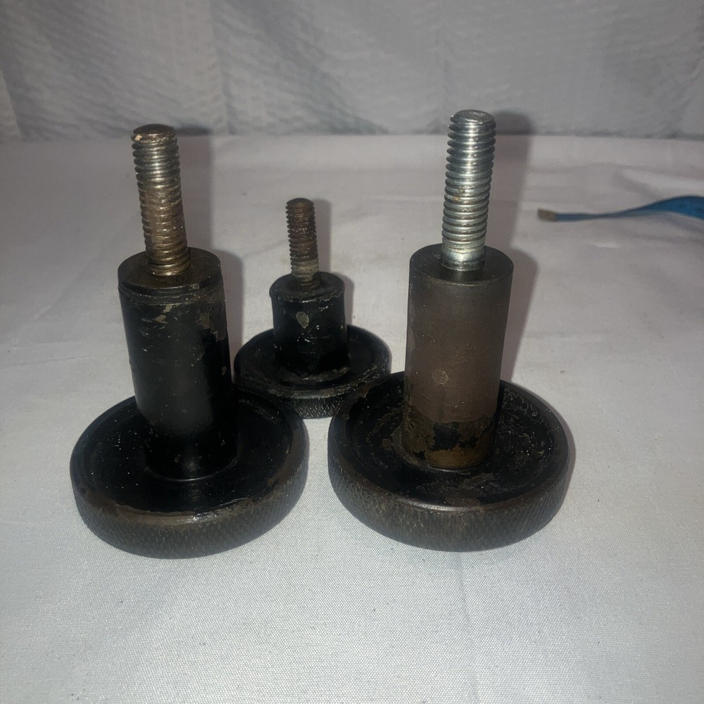 Cast Iron  Adjustment Grip Knobs- Two 1/2 & One 3/8- Vintage