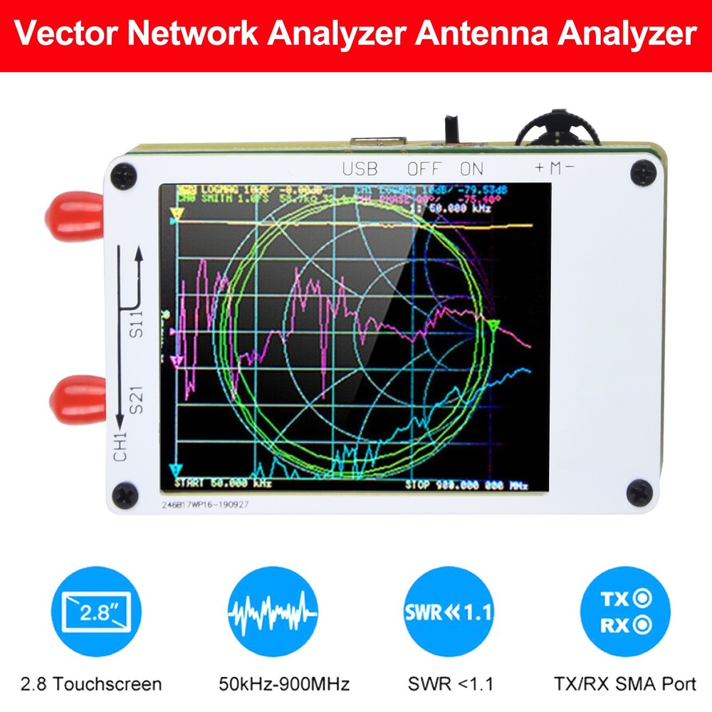 NanoVNAH4 Touch Screen Analyzer for Accurate S11/1 Parameter Measurement