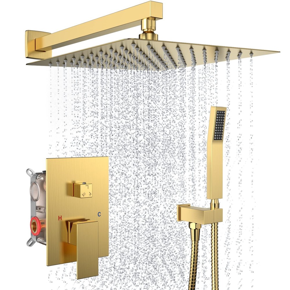 Rain Shower System 10 Inches Shower Head with Handheld Combo Set for Bathroom...