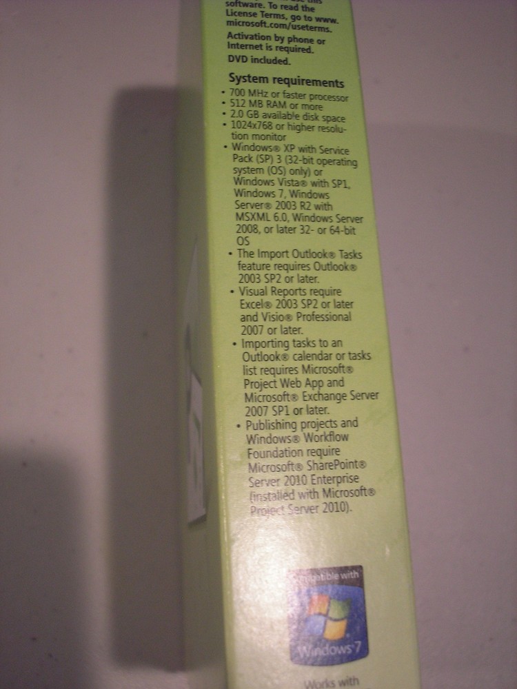 Microsoft Project 2010 Standard For 2 PCs Full Retail Version =NEW BOX=