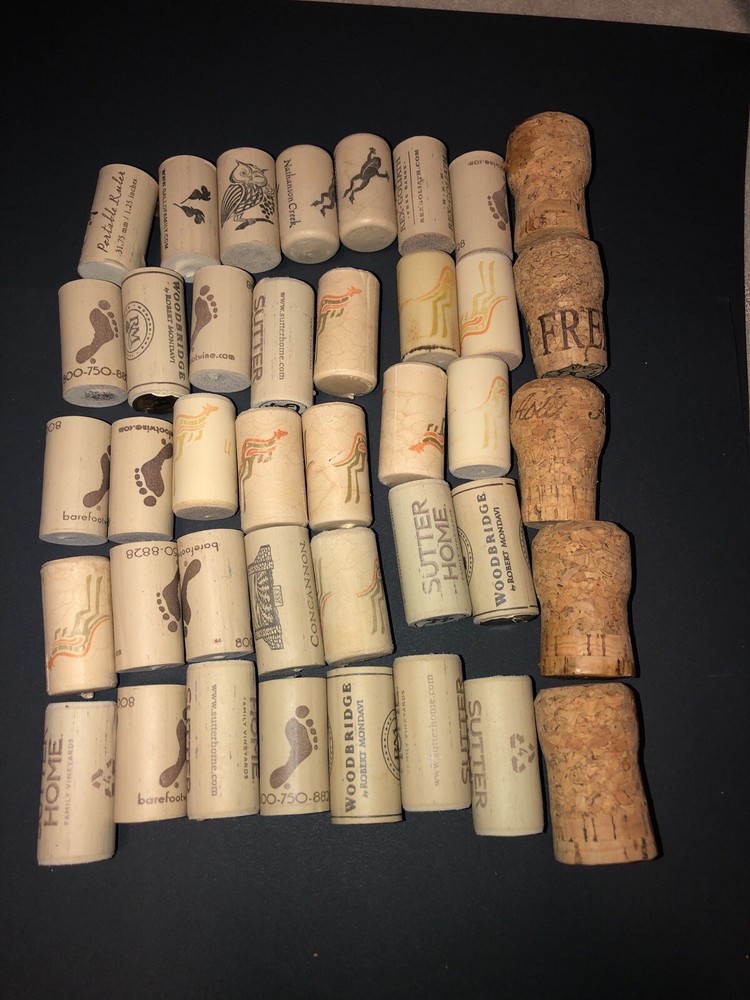 Recycled Corks, Natural Wine Corks Many Varieties - 40 Count For Crafting C    M