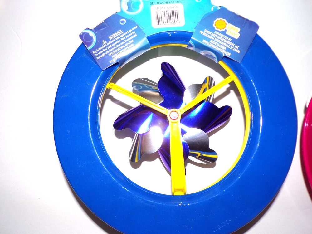 2 MAXX Bubbles! Bubble pink & blue Pinwheel w/ Solution 8" Round & 15" Long TS2