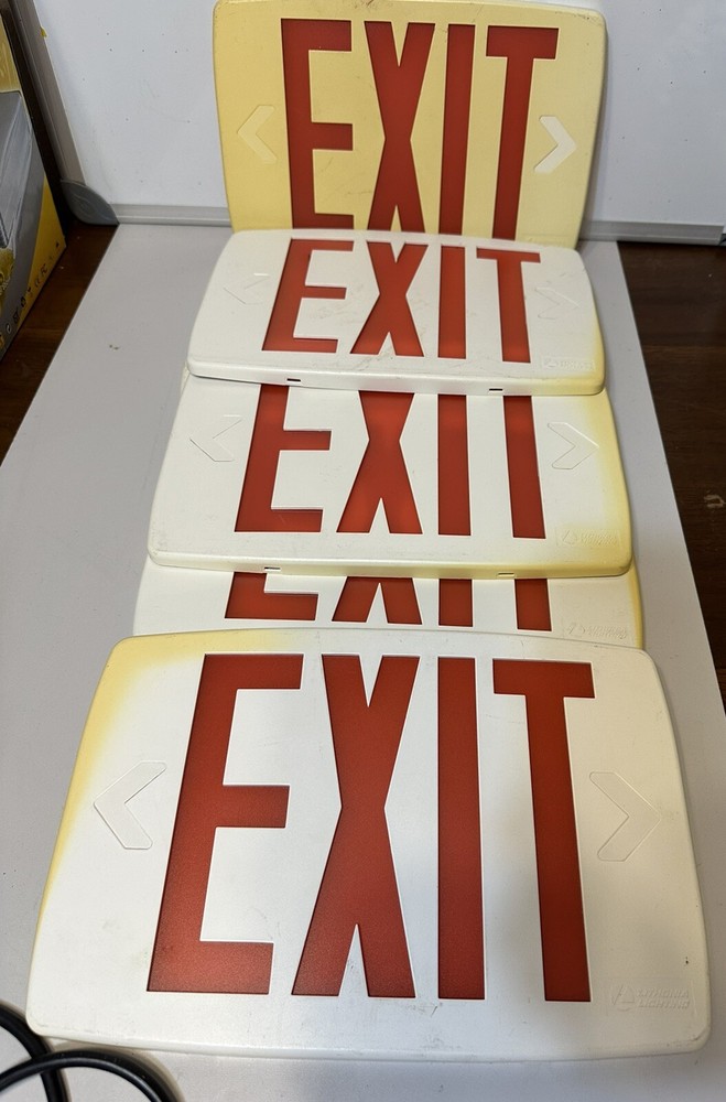6 - USED Red Exit Snap In Replacement Plastic Cover for Lithonia Lighting Signs