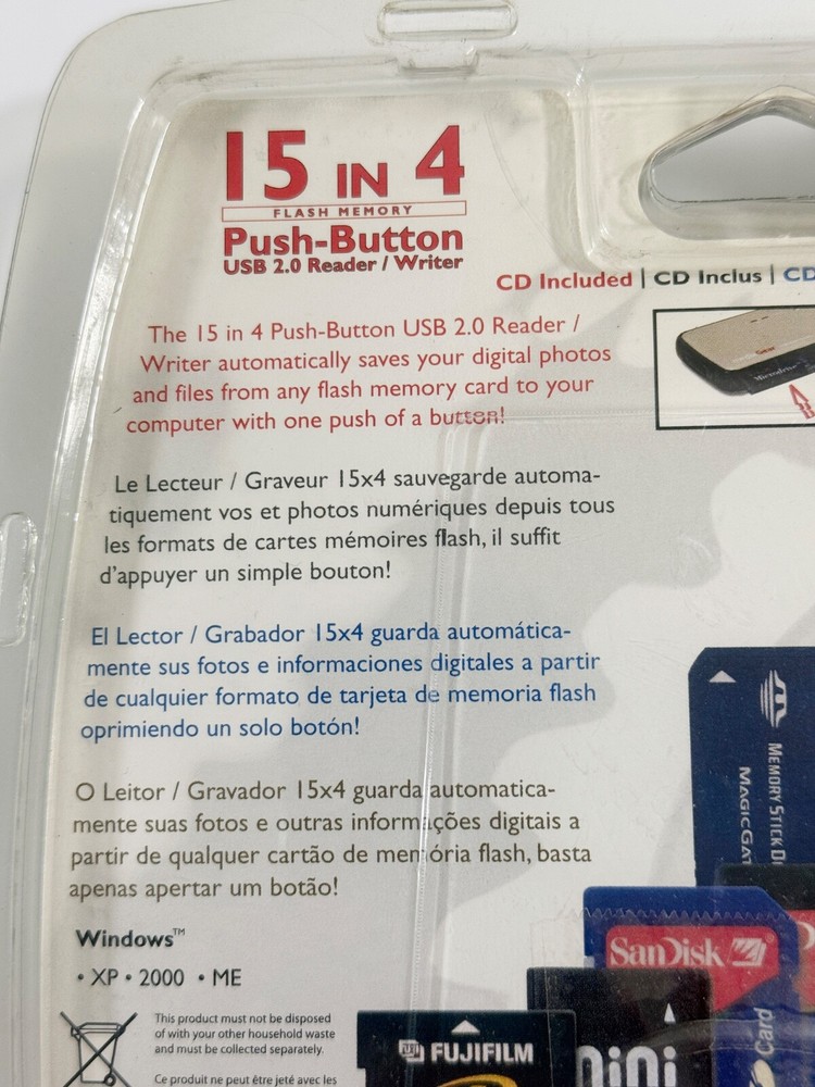 MediaGear 15 in 4 Flash Memory Push-Button USB2.0 Reader/Writer