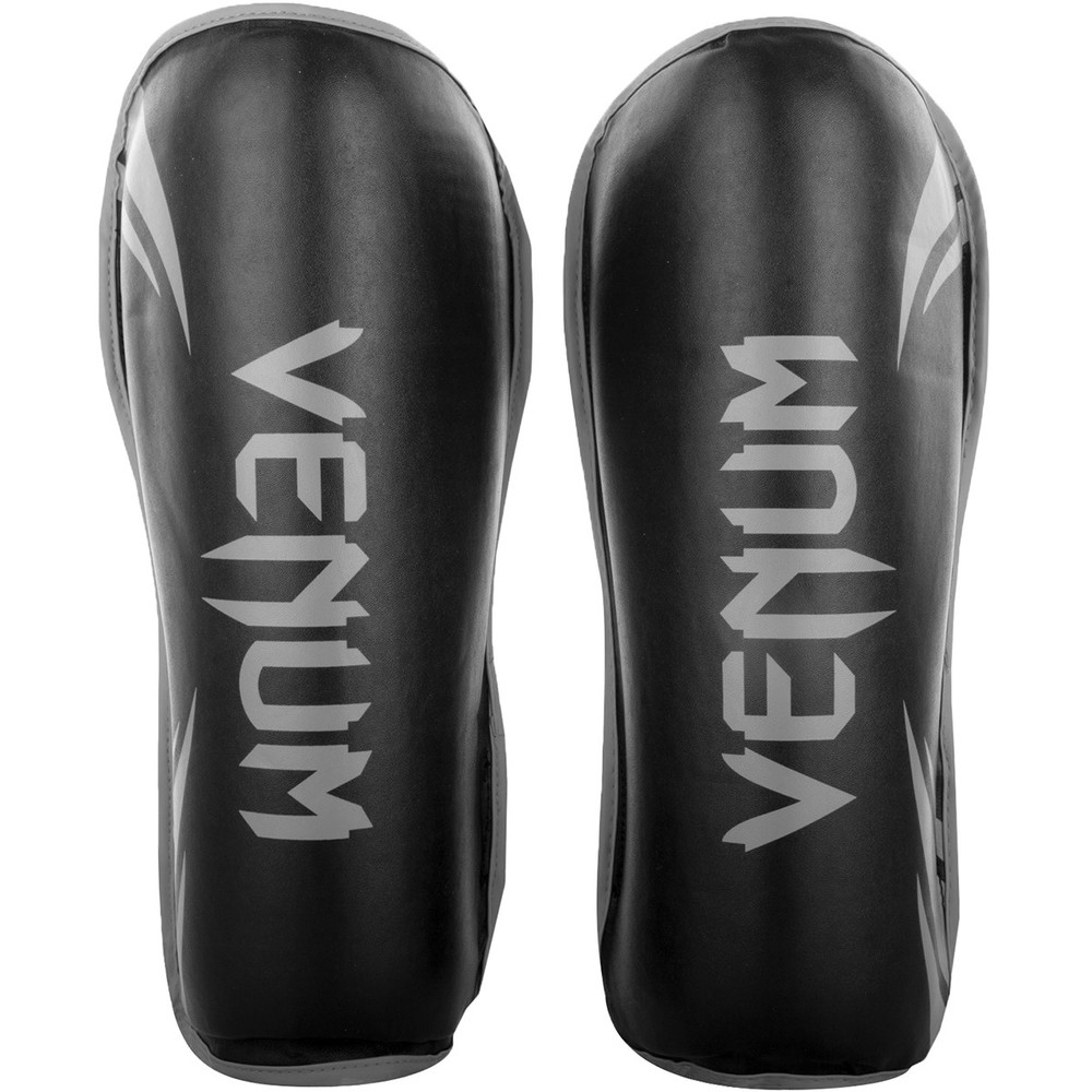Venum Challenger Hook and Loop Shin Guards - Black/Gray