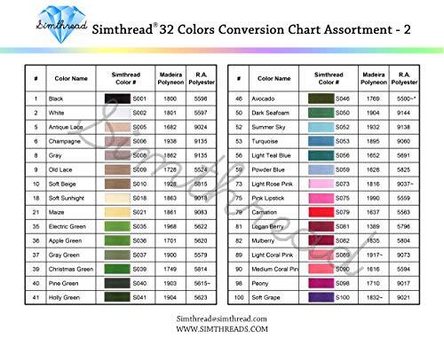 32 Colors Polyster Embroidery Machine Thread Kit 550Yards Each Spool