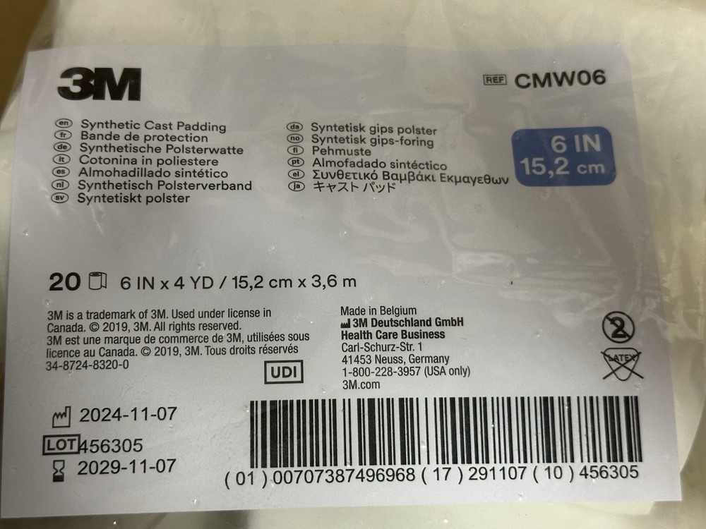 3M Synthetic Cast Padding 6" x 4 Yd Polyester White CMW06 20 Ct