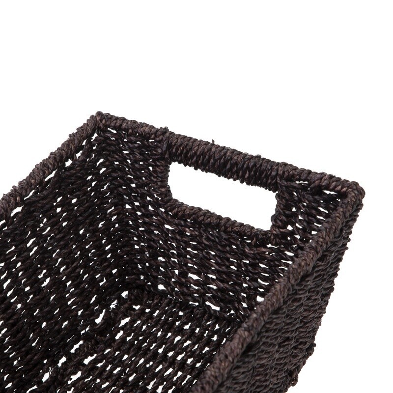 Handwoven Seagrass Decorative Basket Storage Organizer Rectangular Gift Box New