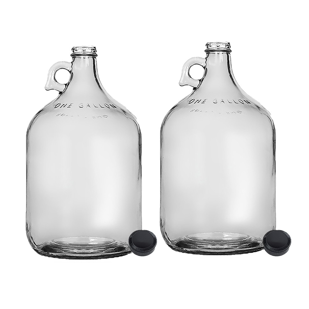 Home Brew Ohio One Gallon Glass Jug with 38mm Polyseal Cap Set of 2