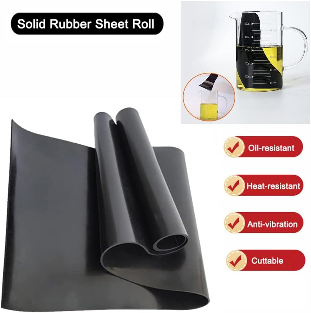 Solid Rubber Roll Sheet 3.3X9.8Ft Neoprene Rubber Rolls 1/8" Thick Heavy Duty Se