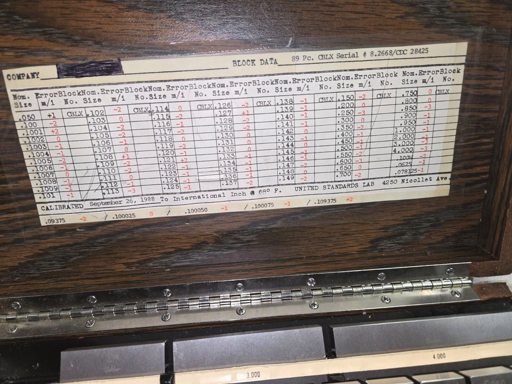 Starrett/ Webber Croblox, CARBIDE rectangle gage blocks