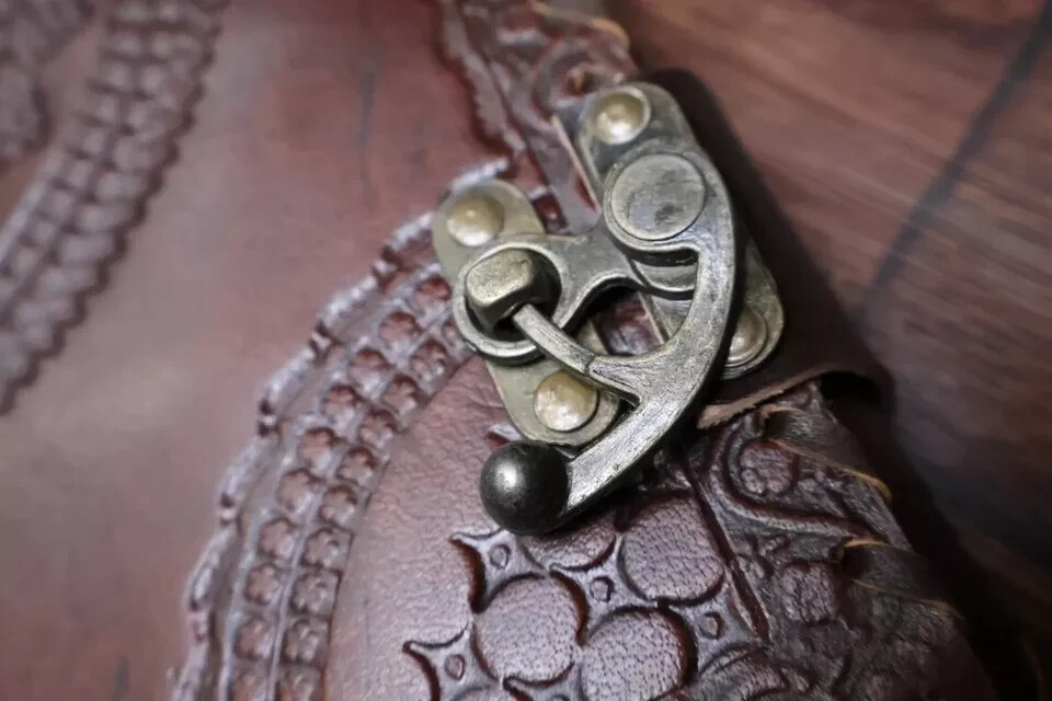 Leather Ring Grimoire Binder Binder Cover Notebook School Folder Seven Stone
