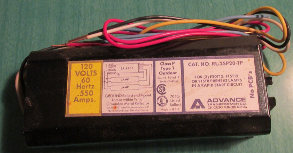 Advance RAPID START CIRCUIT BALLAST - RL-2SP20-TP - NEW - Open box