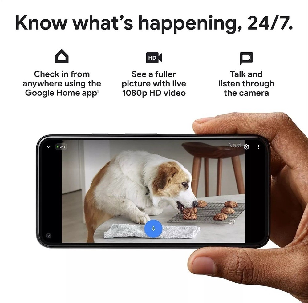 Google Nest Security Indoor Wired Camera 2nd Generation - Snow White