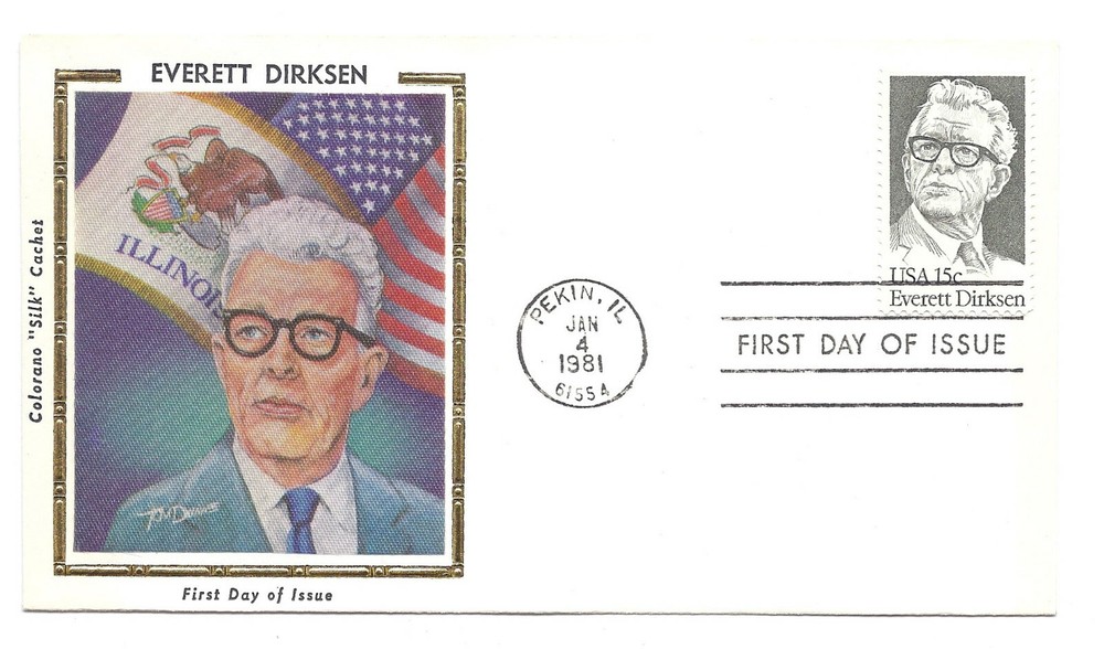 1874 Everett Dirksen Colorano "Silk" Cachet FDC
