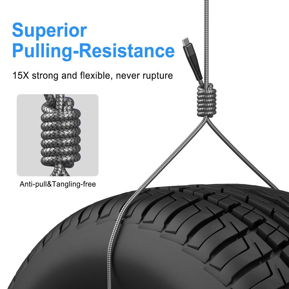 Micro USB Cable 10ft Android Phone Charger 2-Pack Extra Long 10foot, silver