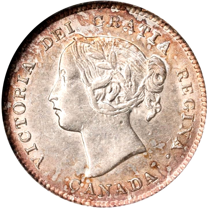 1896 Canada 5 Cent. NGC AU 55, KM-2.