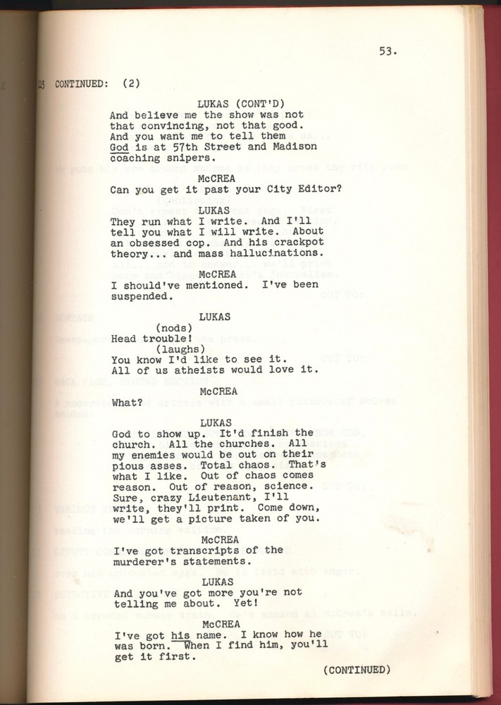 SAM LEVENE Original 1976 Final Script GOD TOLD ME TO Larry Cohen Screenplay
