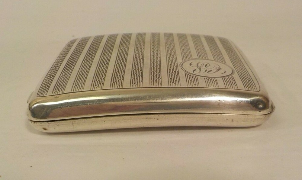 English Sterling Silver Cigarette Case, c. 1922, Monogram