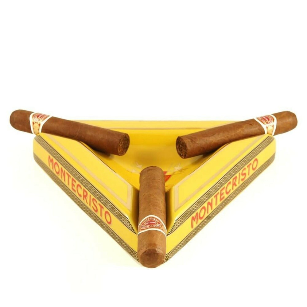 Cigar Cigarette Ashtray with triangle Ceramic Holder 3 Cigars