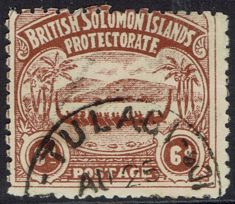 BRITISH SOLOMON ISLANDS 1907 LARGE CANOE 6D USED
