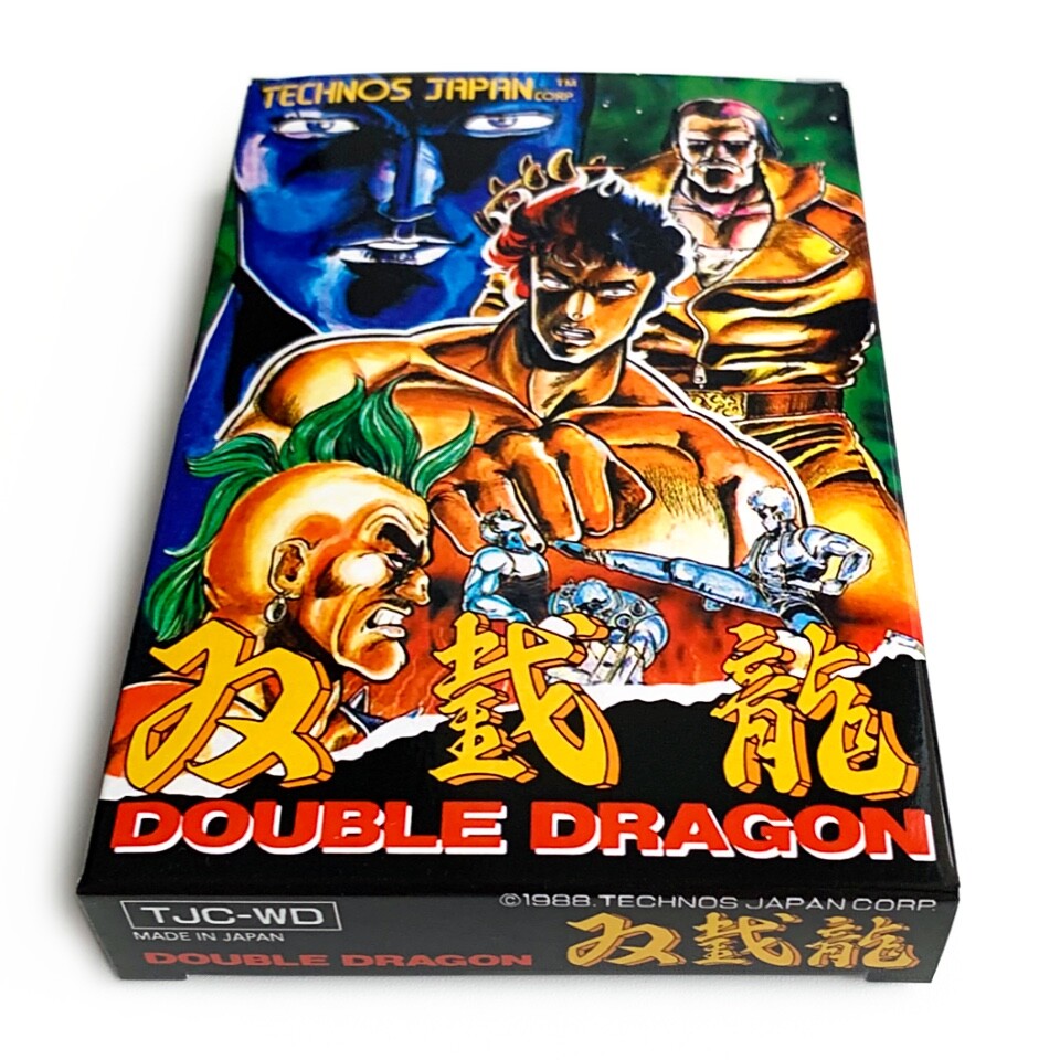DOUBLE DRAGON - Empty box replacement spare case Famicom game Technos with tray