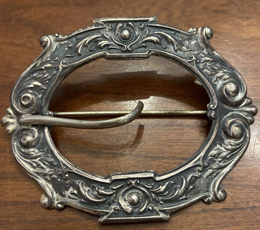 Victorian Antique Sterling Front Sash Buckle
