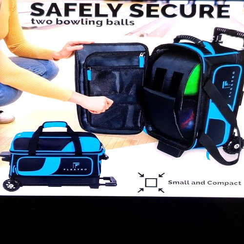 2 Balls Bowling Rolling Bag