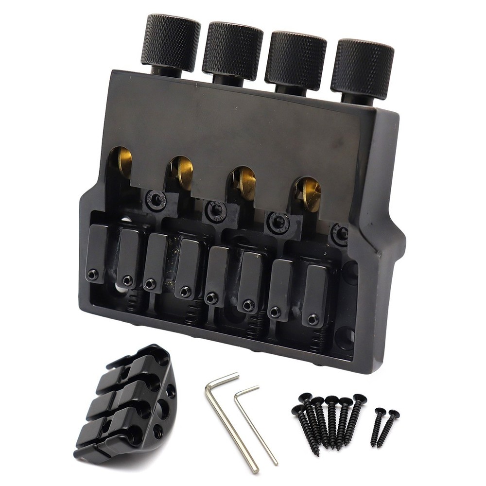 Headless 4 Strings Electric Bass Bridge Roller Tailpiece Fixed Hardtail Bridge