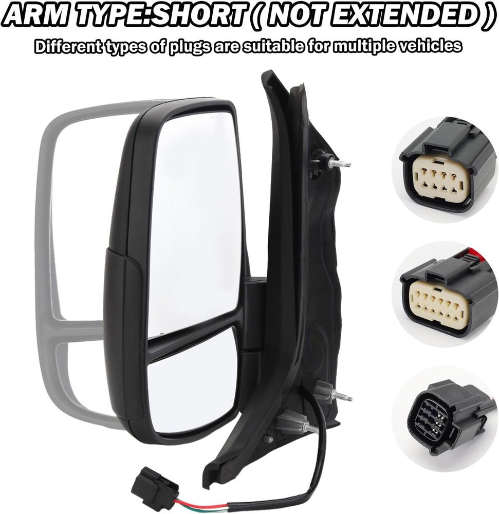 Driver Side Mirror,Mirror Assembly Compatible With 2015-2025 Ford Transit 150...