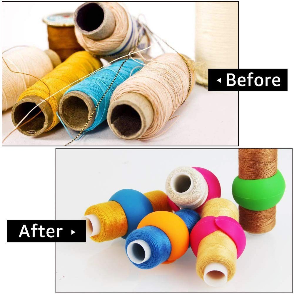 48 pcs Thread Spool Huggers to Prevent Thread Unwinding and Keep Thread Tails...