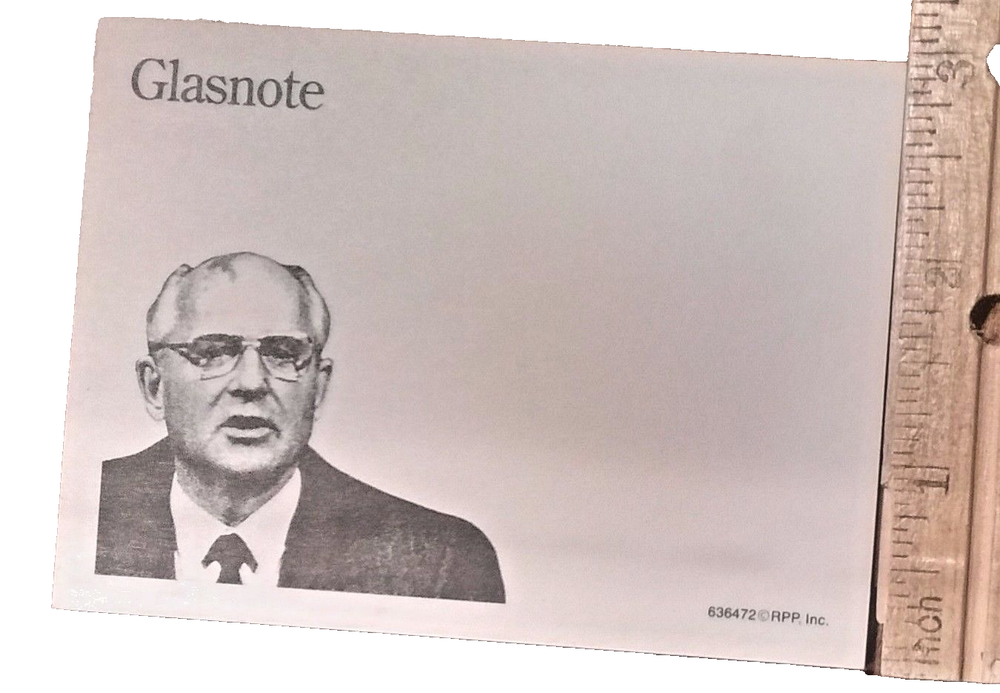 Mikhail Gorbachev rare Soviet Era vintage kitschy "Glasnote" Post-its