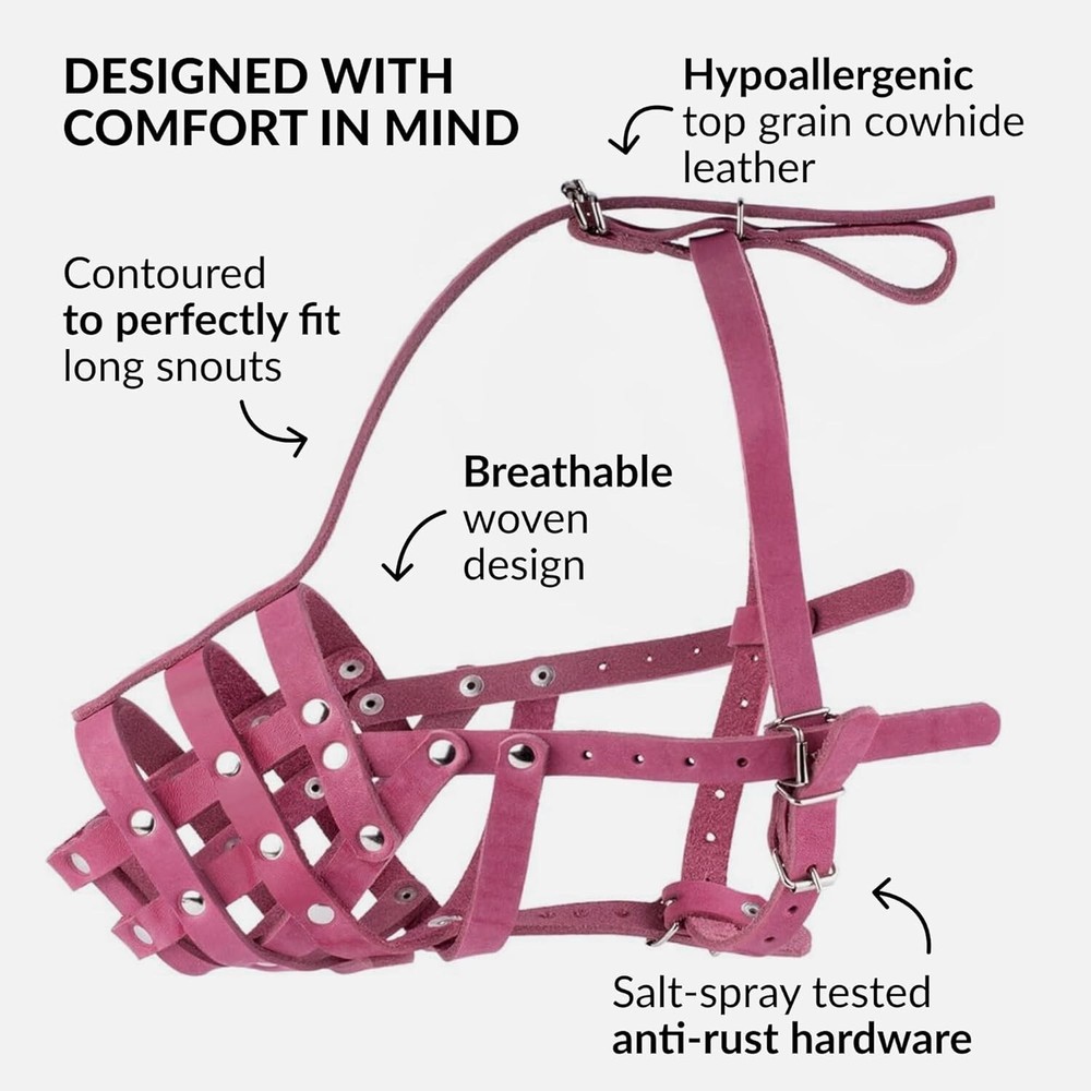 Dog Muzzle German Shepherd Dalmatian Doberman Setter Leather Basket Medium Large