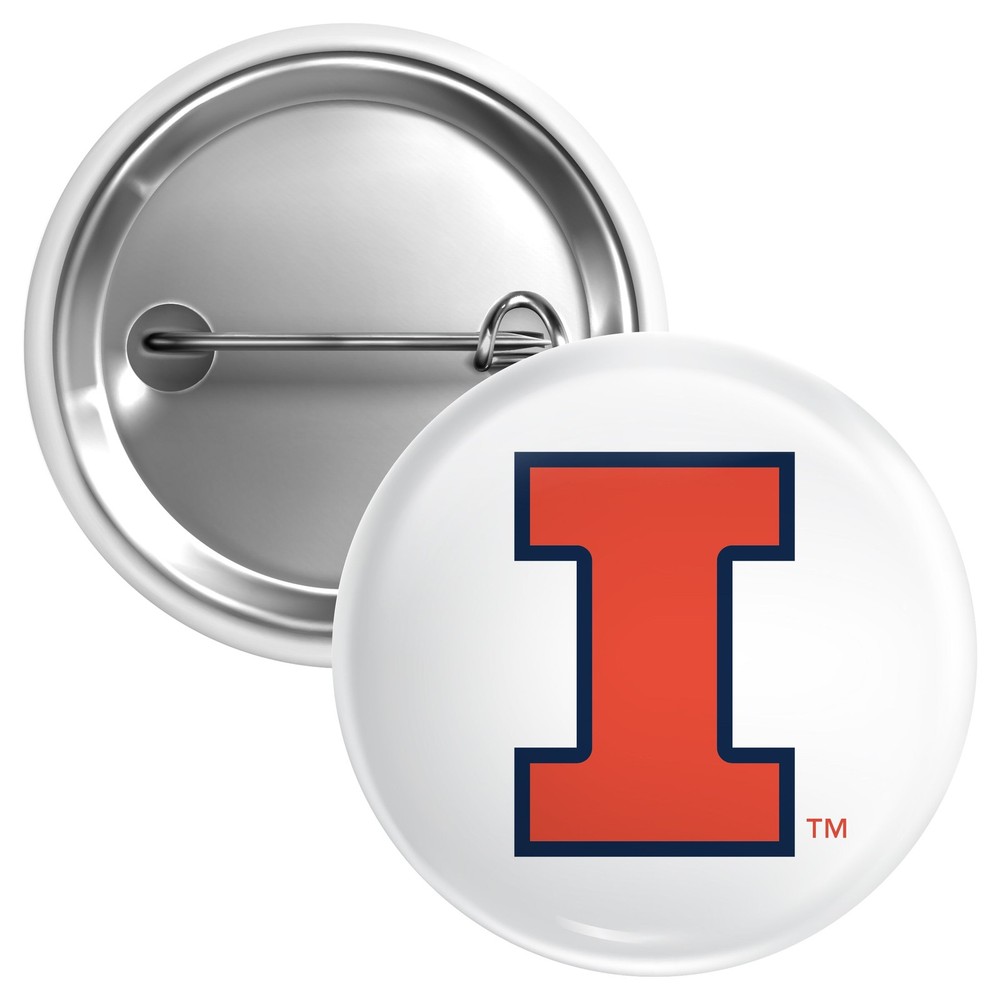 Illinois Fighting Illini Button Pin - 3 Size Options