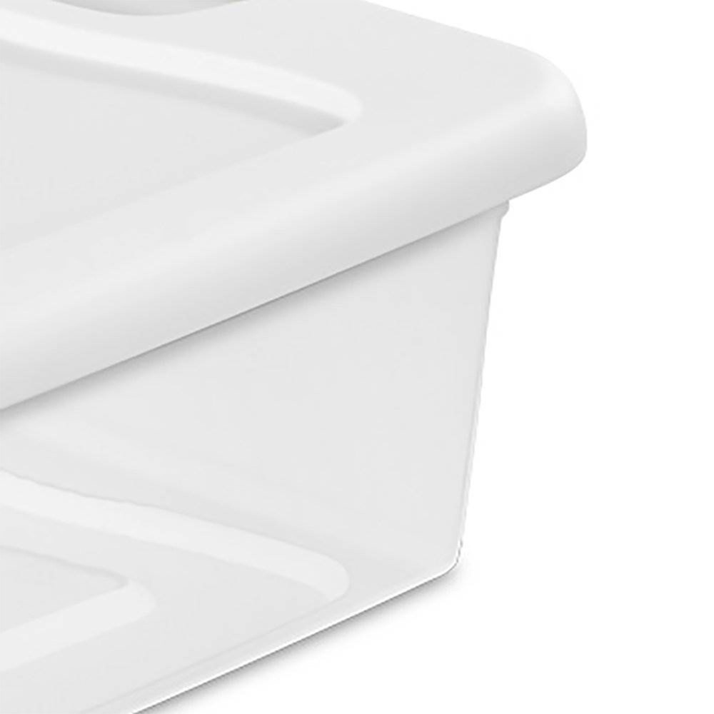 Sterilite 32 Quart Clear Stackable Latching Storage Box Containers, 18 Pack