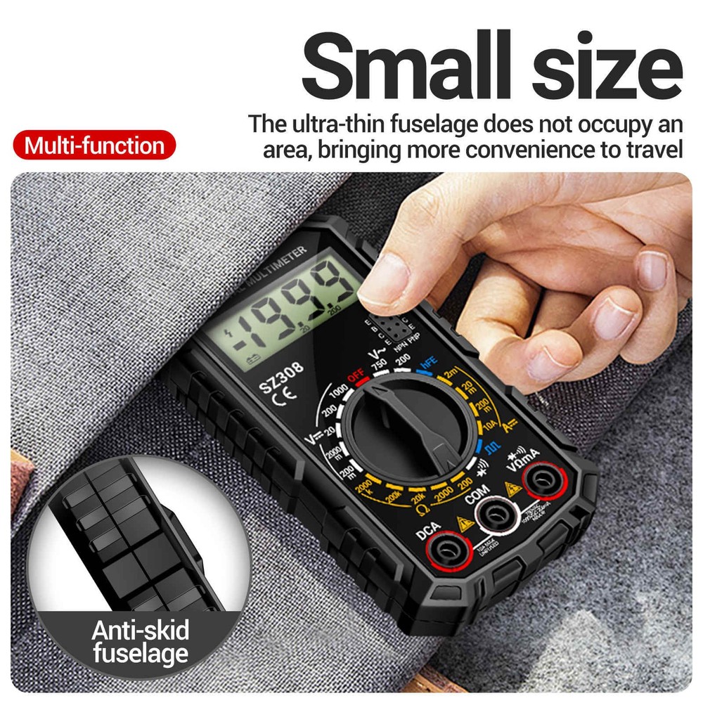 Digital Multimeter Voltmeter Ammeter Ohmmeter for AC DC Voltage Current Tester