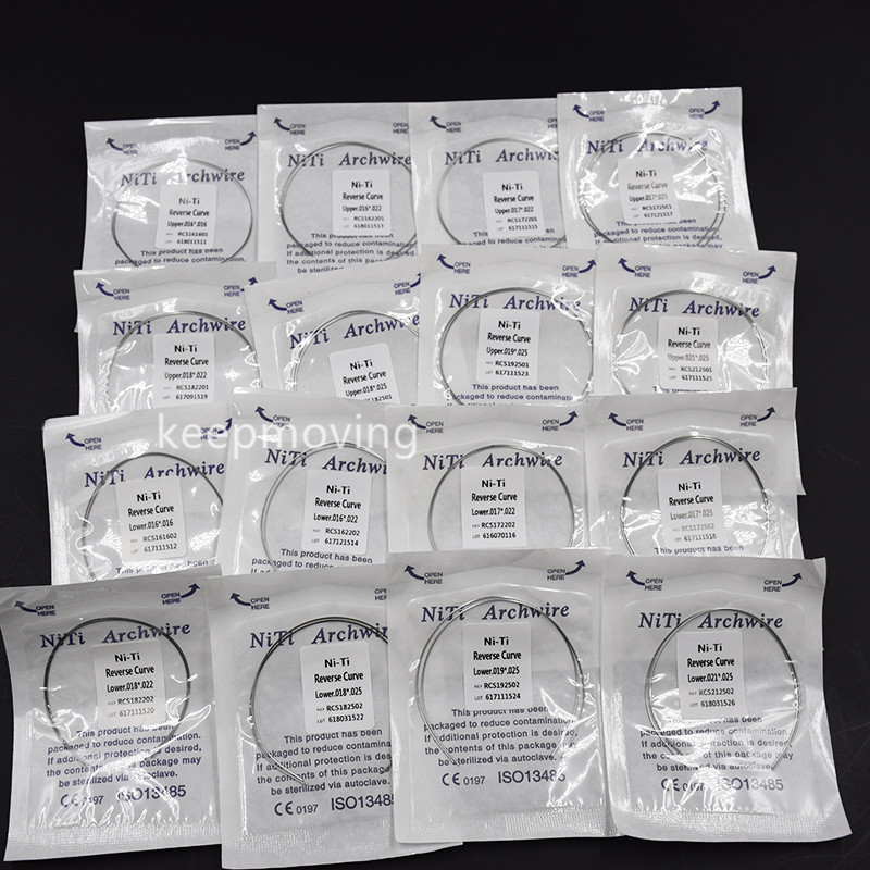 10 Packs Dental Ortho Super Elastic Niti Reverse Curve Rectangular Arch Wire