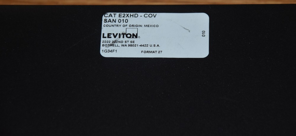 LEVITON E2X1A-S48 E2Xhd 1RU High-Density Universal Angled Patch Panel with Cover