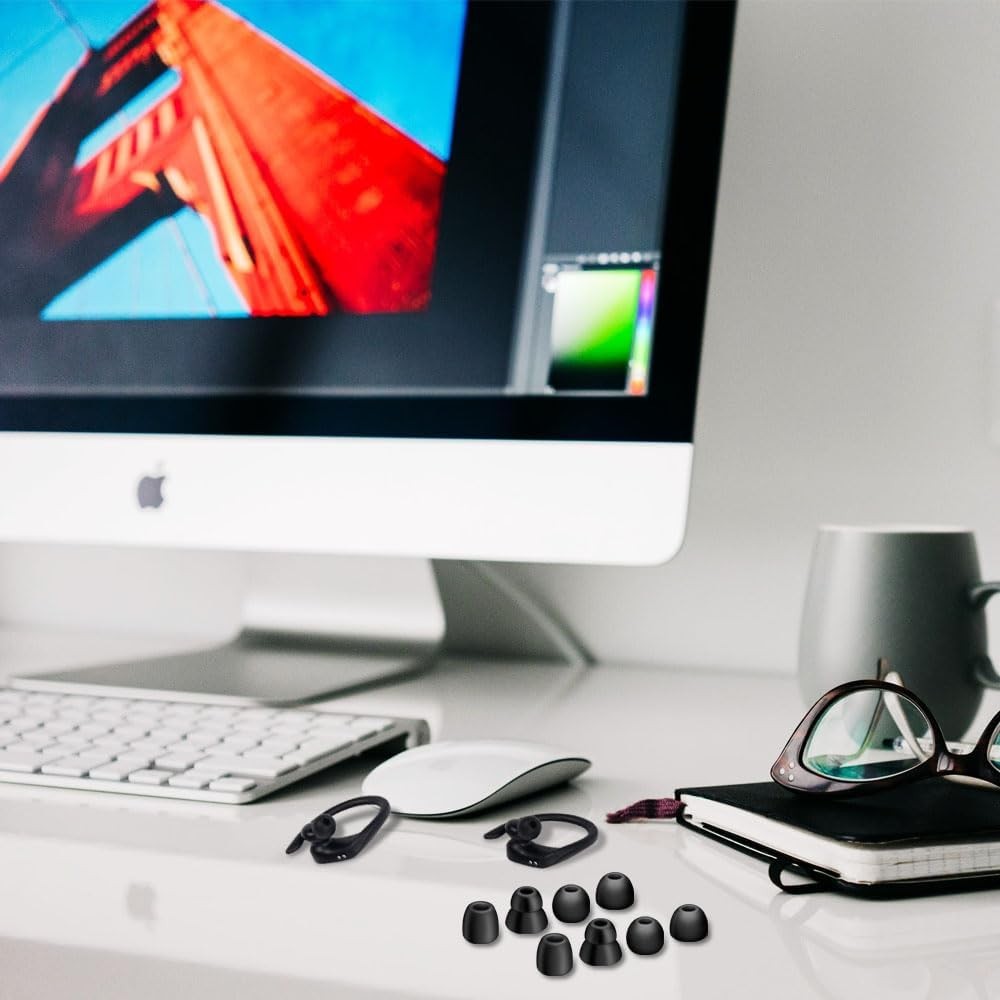 Replacement Eartips Compatible with Powerbeats Pro Wireless Earphone Black